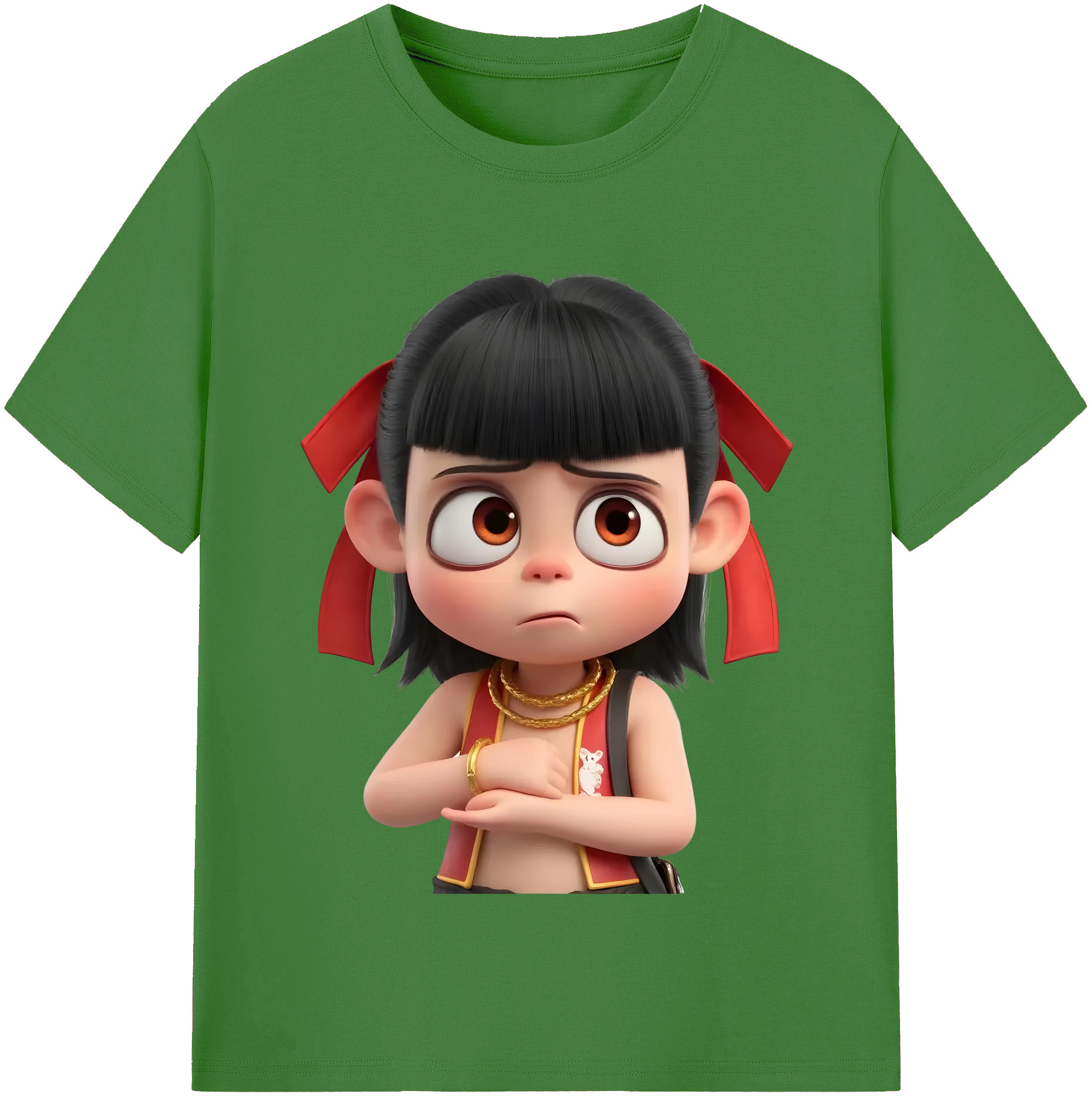 （画像用） Ne Zha 2 ナタ 魔童の大暴れ レディースカジュアルプリントTシャツ（綿100％）